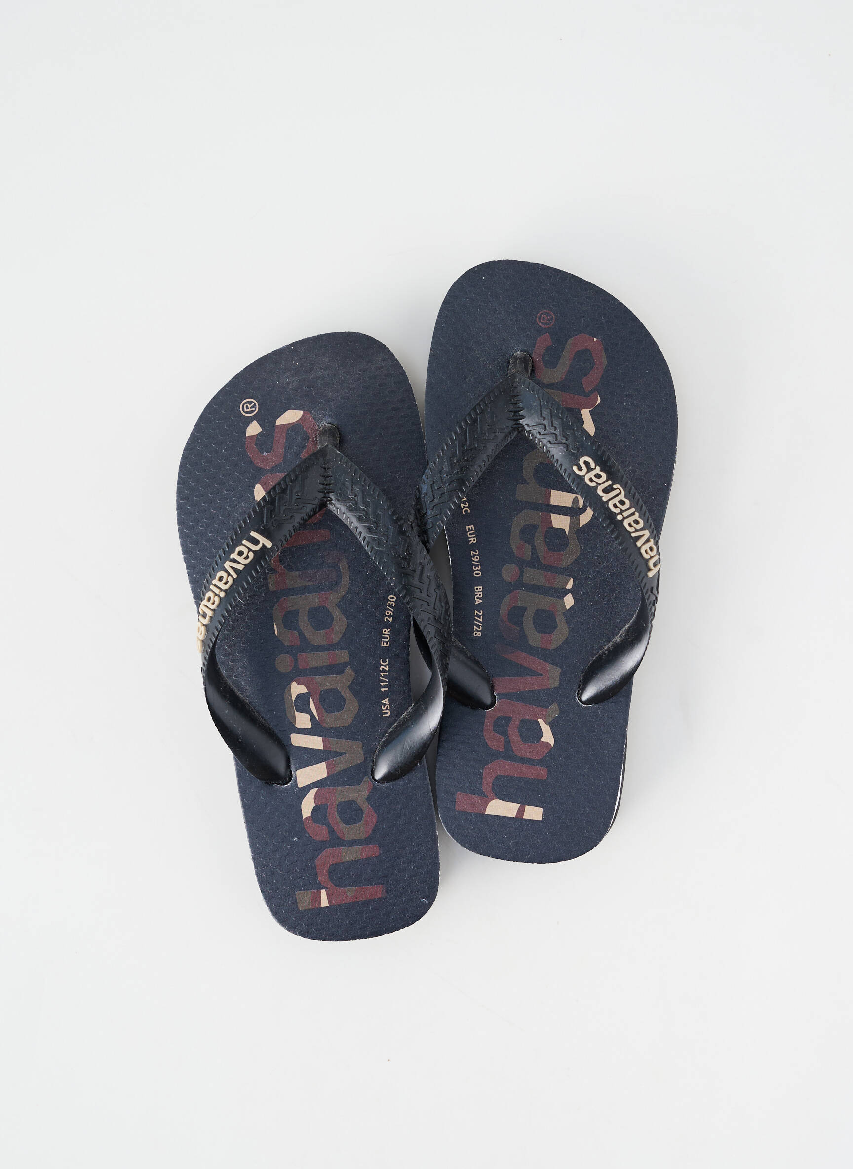 Tongs bout rond bout rond noir HAVAIANAS garçon
