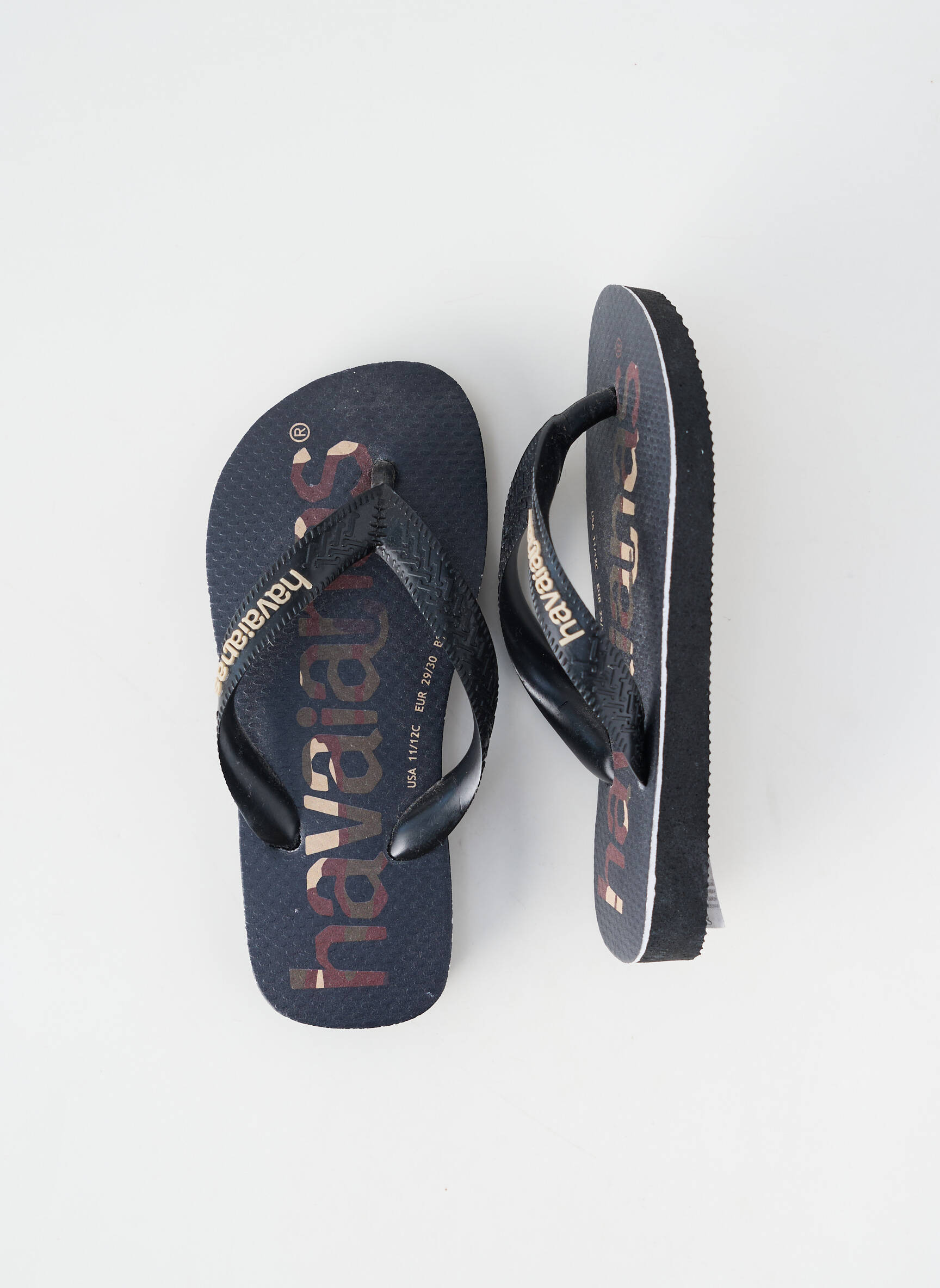Tongs bout rond bout rond noir HAVAIANAS garçon