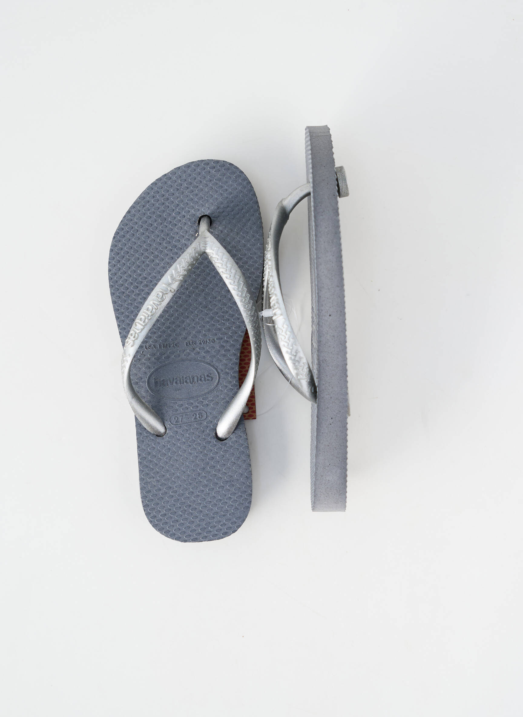 Tongs bout rond argent HAVAIANAS fille