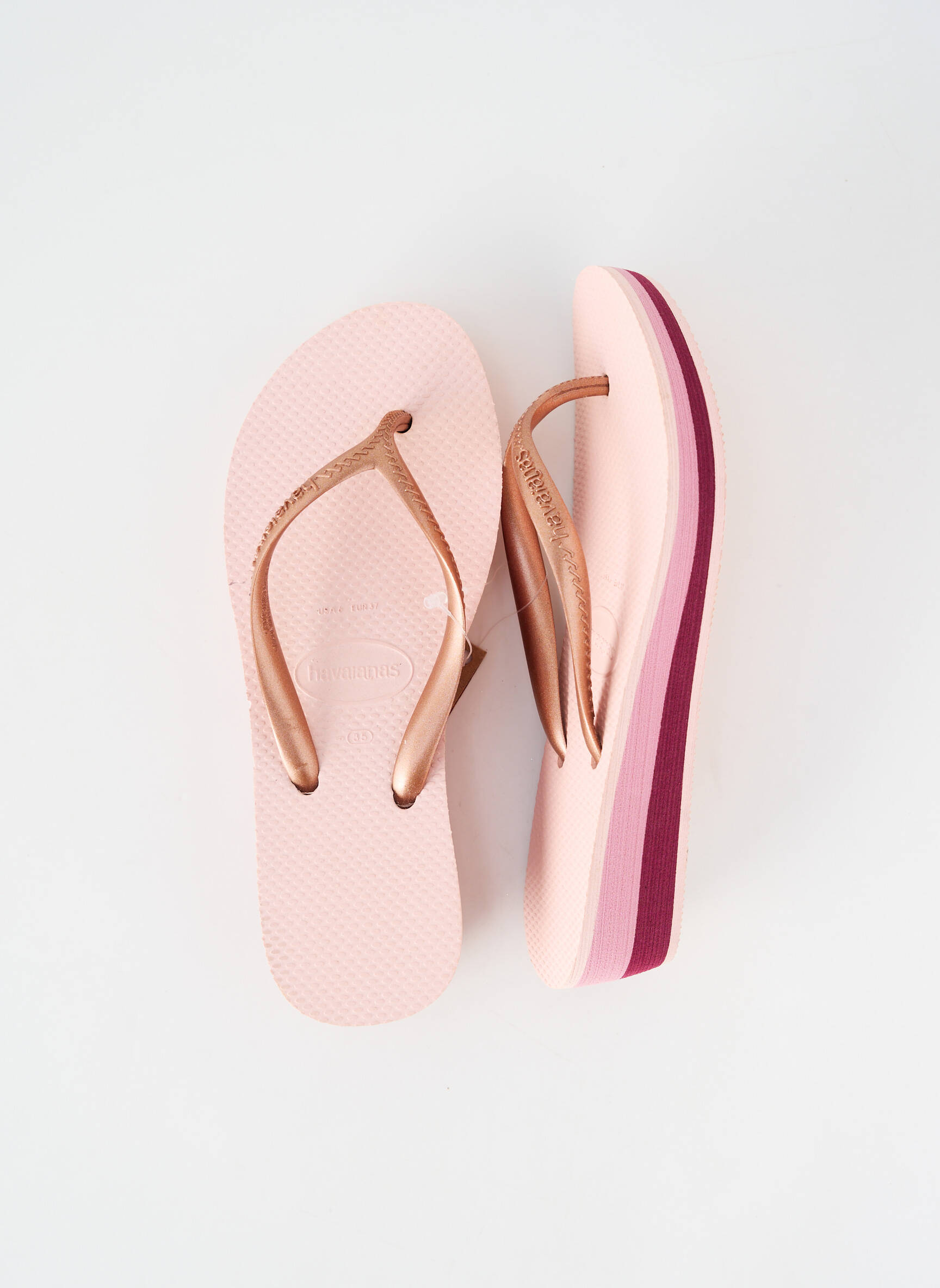 Tongs talon plat jusqu'à 3cm rose HAVAIANAS femme