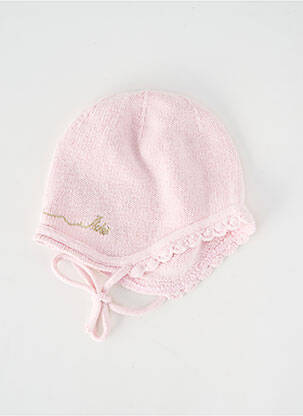 Bonnet fermeture liens à nouer rose IKKS fille