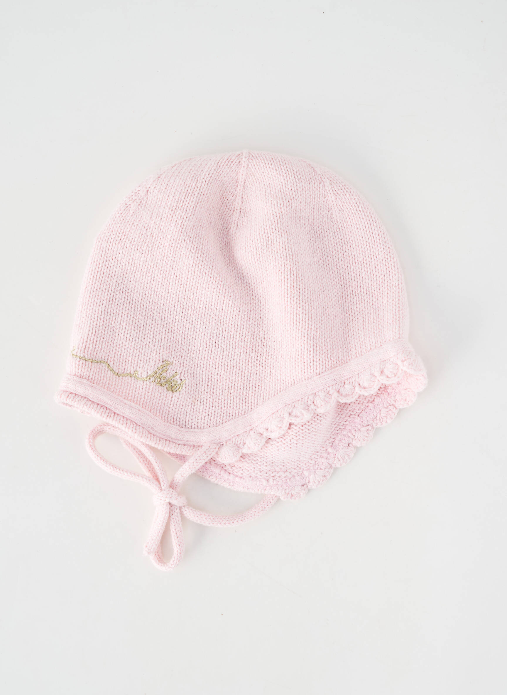 Bonnet fermeture liens à nouer rose IKKS fille