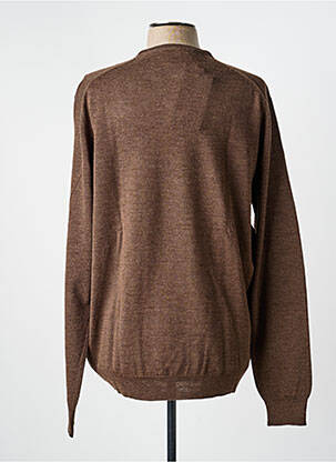 Pull col v manches longues marron BROWN JURY homme