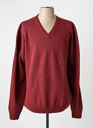 Pull col v manches longues rouge BROWN JURY homme