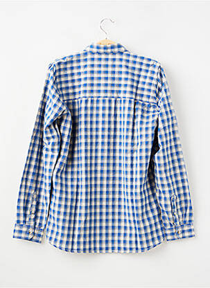 Chemise manches longues tissage popeline bleu GARCIA garçon