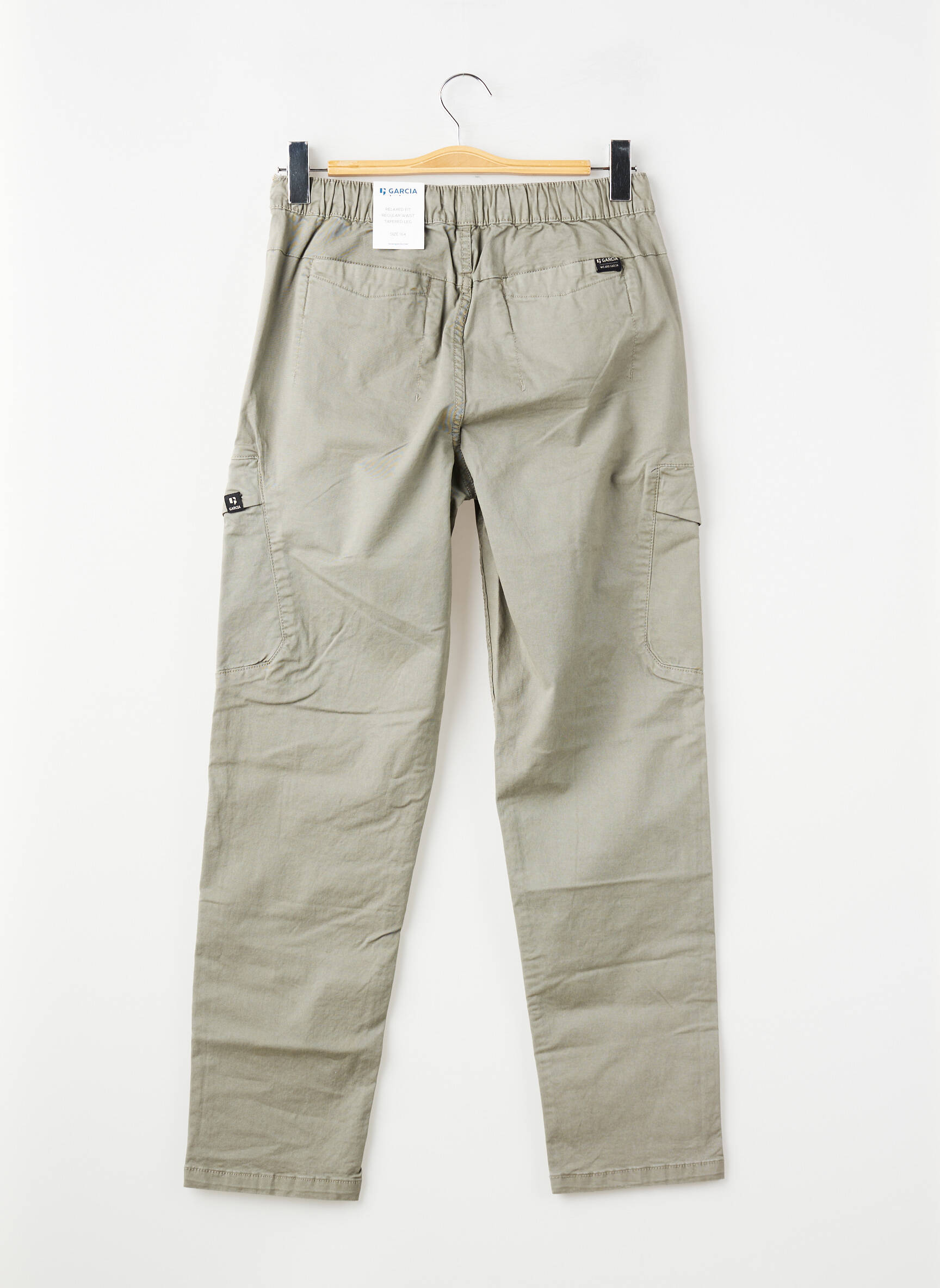 Pantalon cargo slim taille élastique vert GARCIA garçon