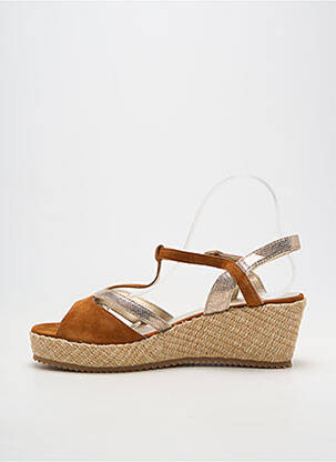 Espadrilles fermeture boucle(s) talon de 7 à 9cm marron SWEET femme