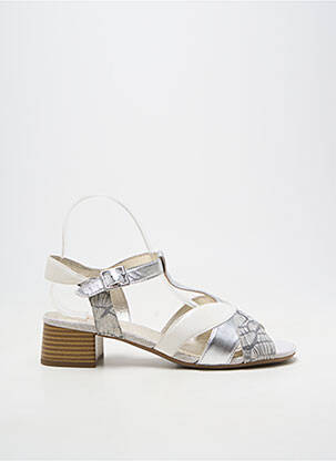 Sandales/nu pieds matière lisse talon de 4 à 6cm argent SWEET femme
