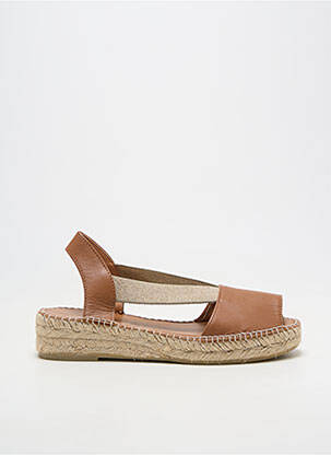 Sandales/nu pieds matière lisse talon de 4 à 6cm marron LA MAISON DE L'ESPADRILLE femme
