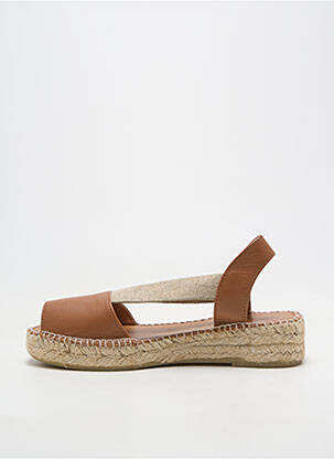 Sandales/nu pieds matière lisse talon de 4 à 6cm marron LA MAISON DE L'ESPADRILLE femme