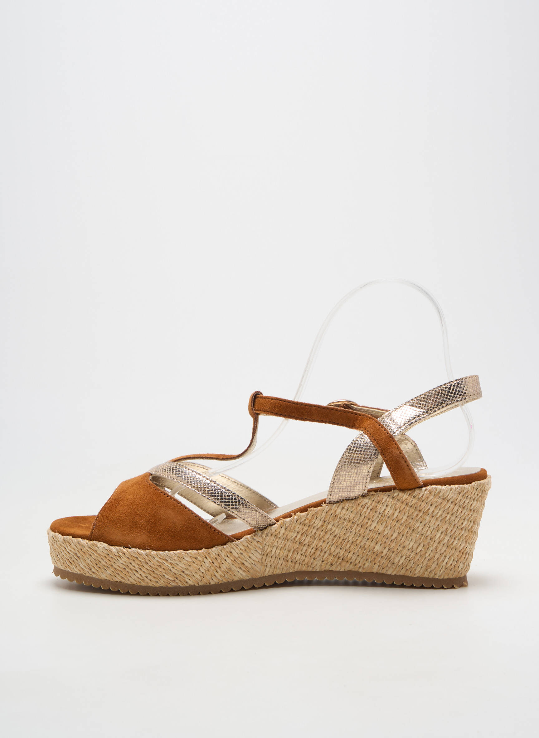 Espadrilles fermeture boucle(s) talon de 7 à 9cm marron SWEET femme