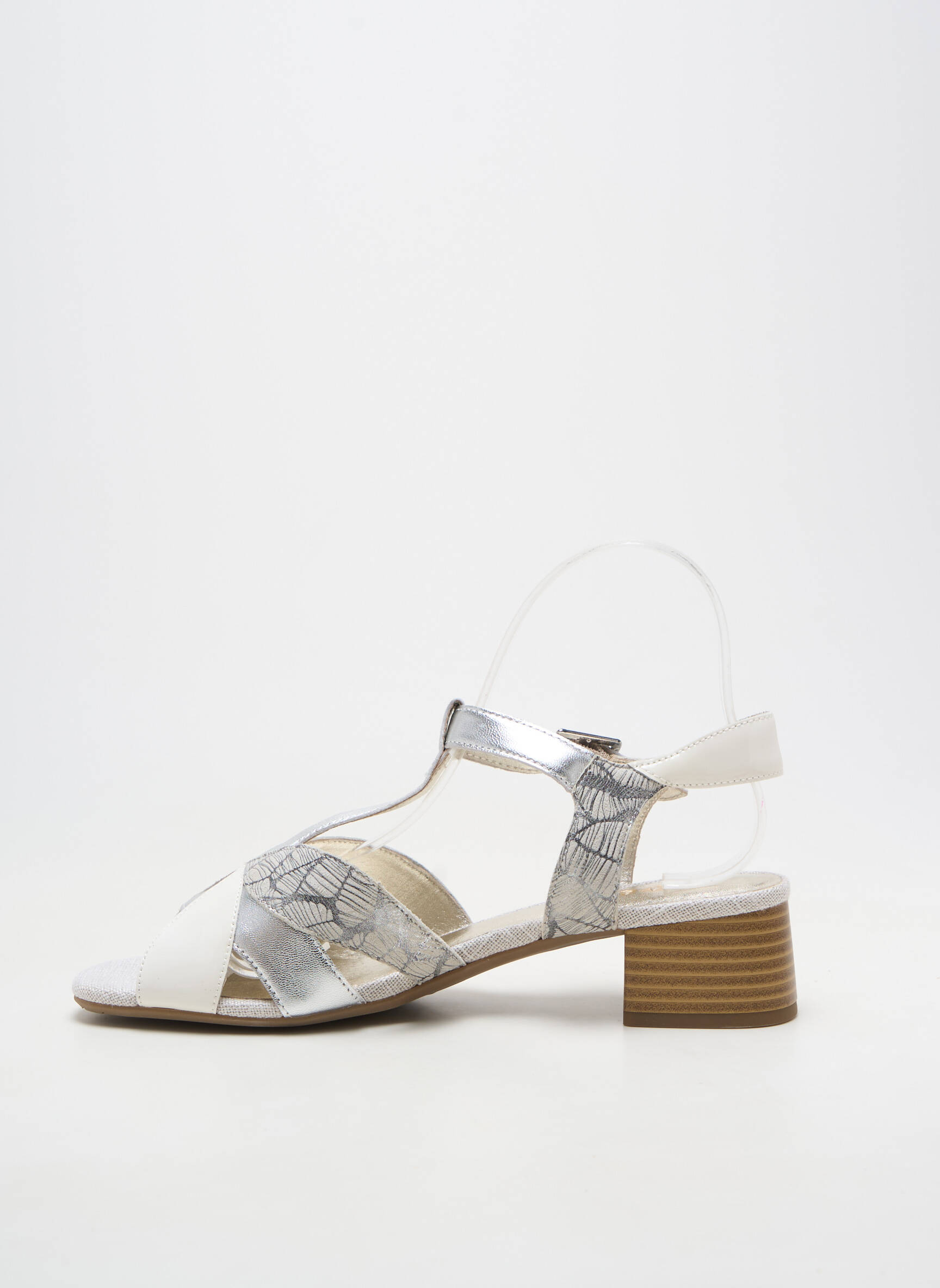 Sandales/nu pieds matière lisse talon de 4 à 6cm argent SWEET femme