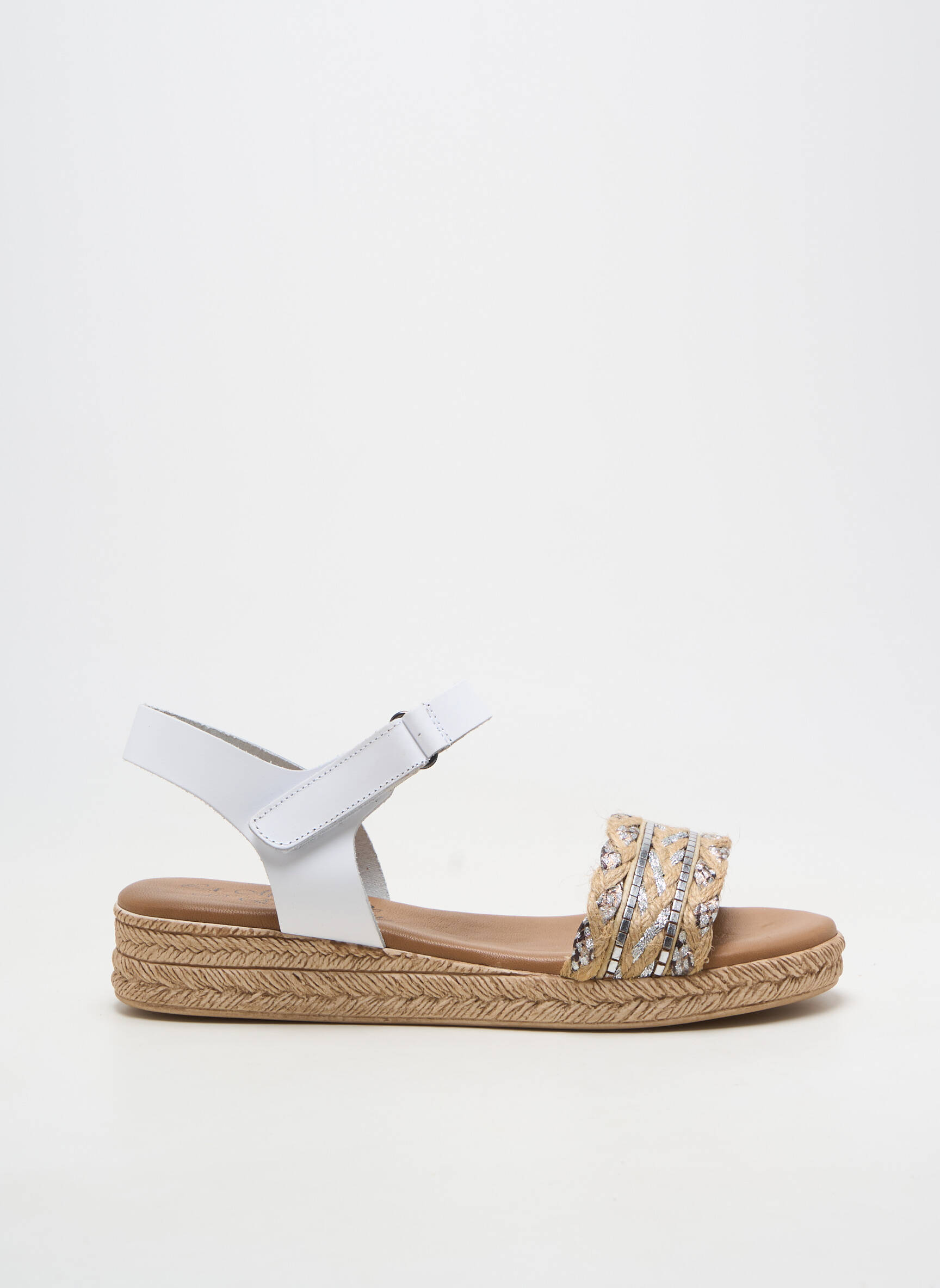 Sandales/nu pieds matière lisse talon plat jusqu'à 3cm blanc LA MAISON DE L'ESPADRILLE femme