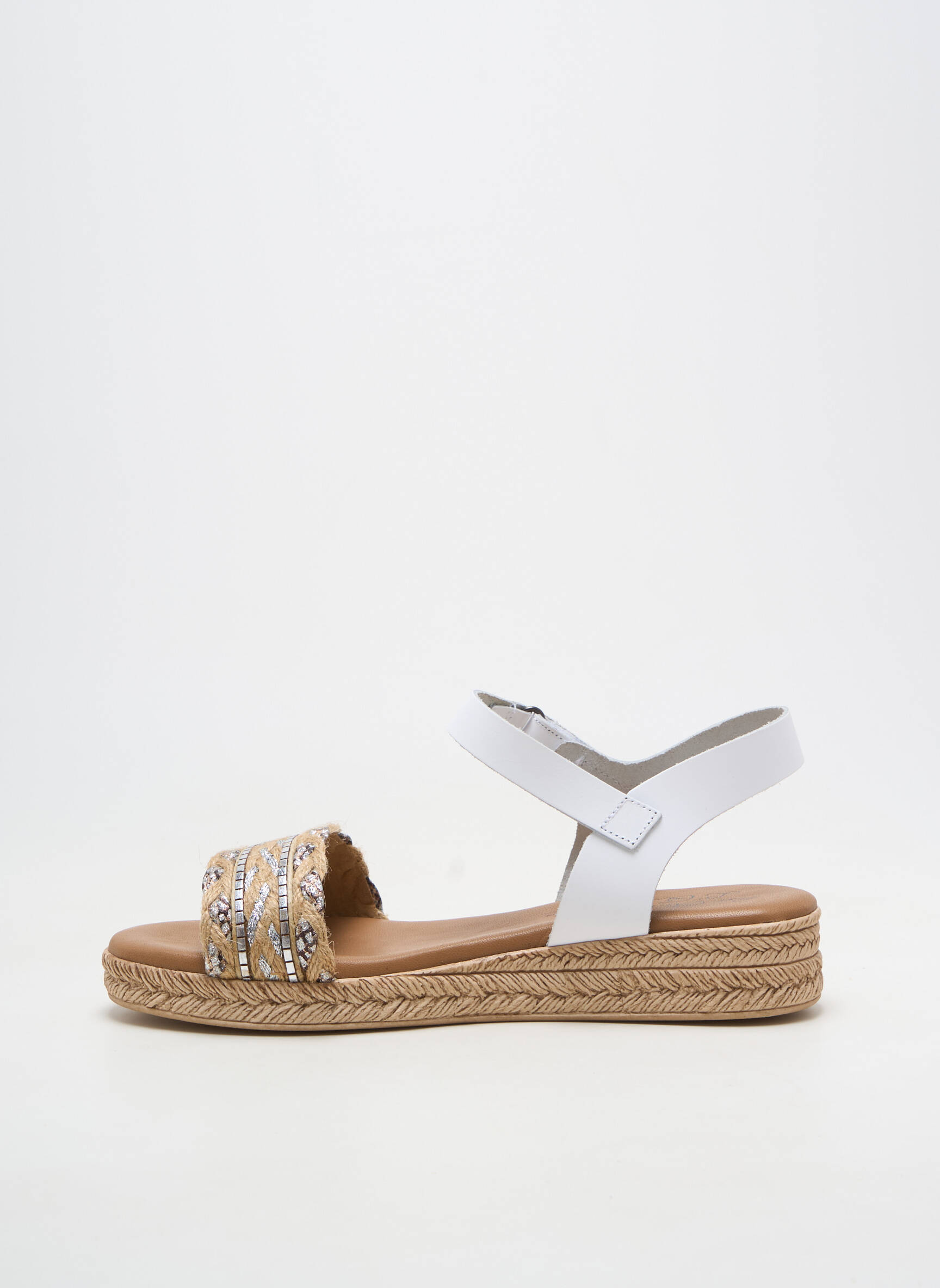 Sandales/nu pieds matière lisse talon plat jusqu'à 3cm blanc LA MAISON DE L'ESPADRILLE femme