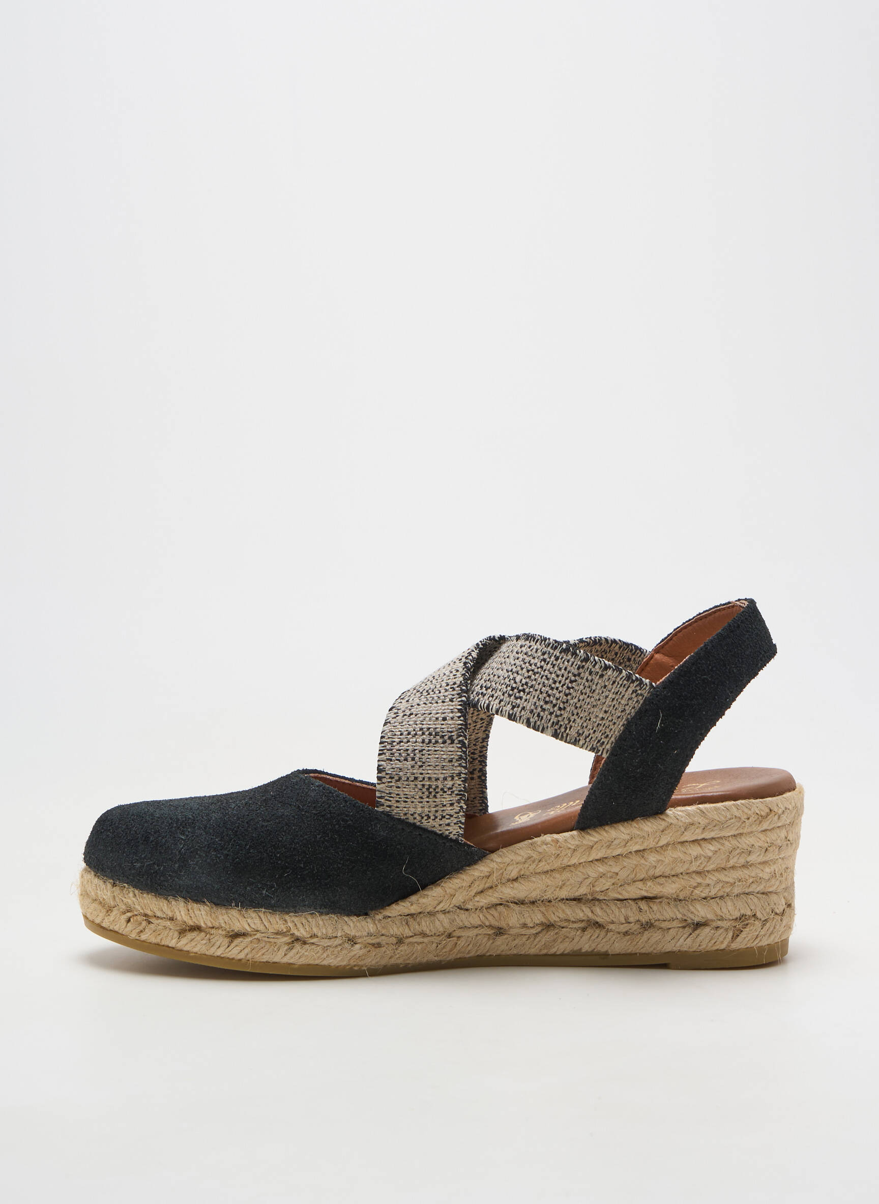Espadrilles nubuck talon de 4 à 6cm noir LA MAISON DE L'ESPADRILLE femme