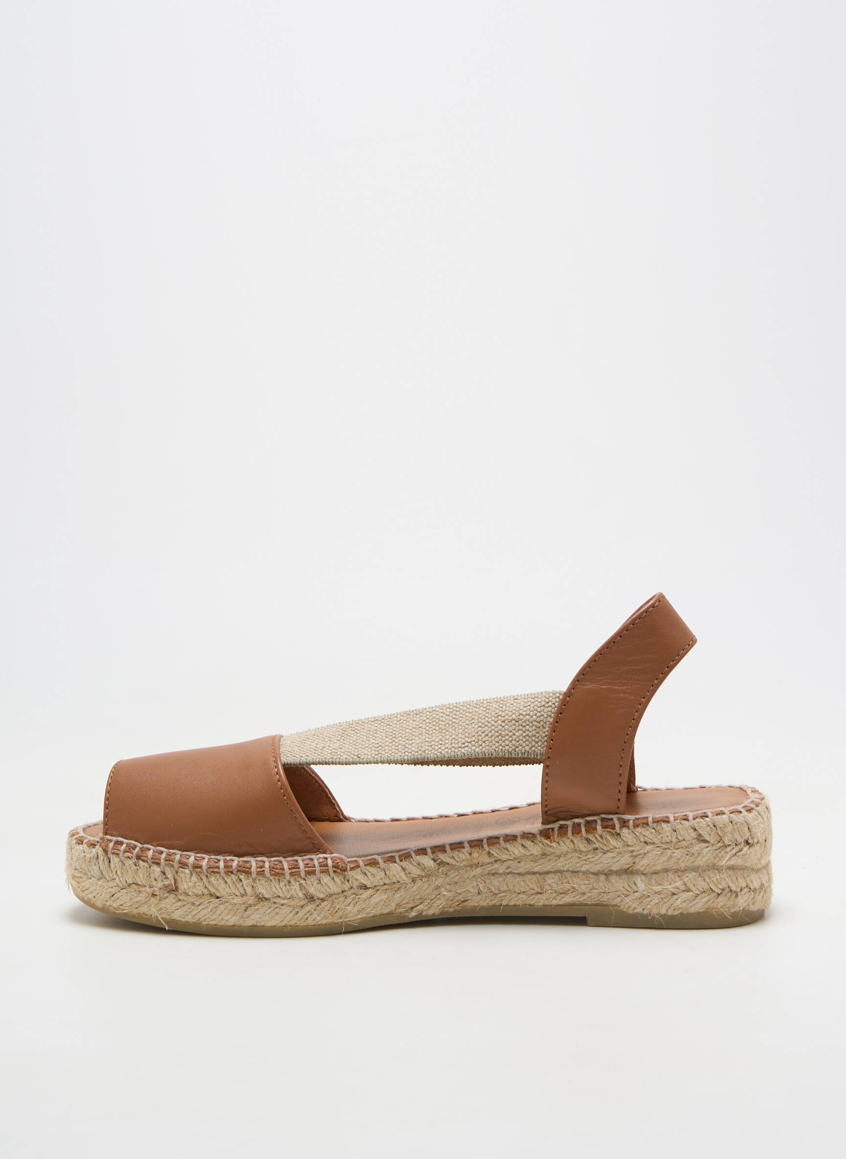 Sandales/nu pieds matière lisse talon de 4 à 6cm marron LA MAISON DE L'ESPADRILLE femme