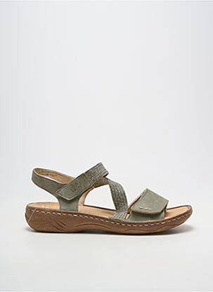 Sandales/nu pieds matière lisse talon plat jusqu'à 3cm vert RIEKER femme