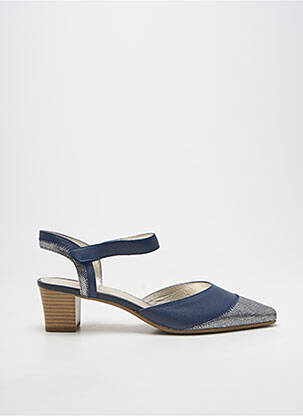 Escarpins matière lisse talon de 4 à 6cm bleu SWEET femme