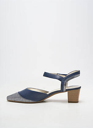 Escarpins matière lisse talon de 4 à 6cm bleu SWEET femme