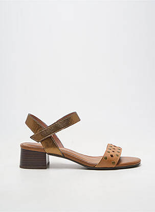 Sandales/nu pieds matière lisse talon de 4 à 6cm marron EMILIE KARSTON femme