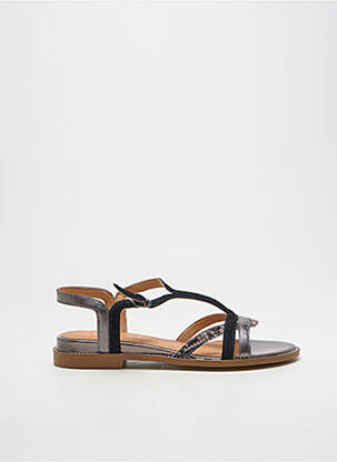 Sandales/nu pieds matière lisse talon plat jusqu'à 3cm noir EMILIE KARSTON femme