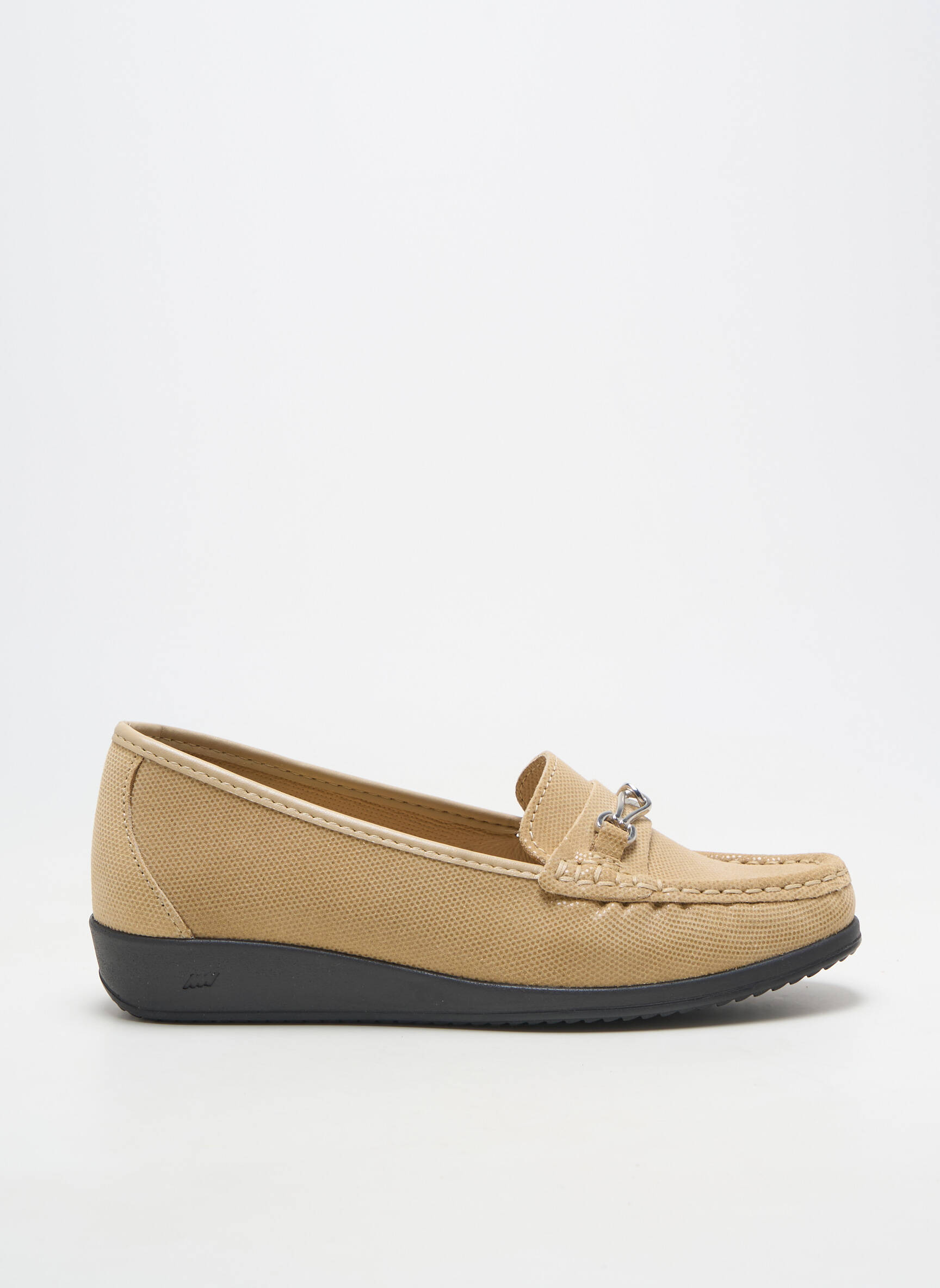 Mocassins matière lisse talon plat jusqu'à 3cm beige SEMELFLEX femme