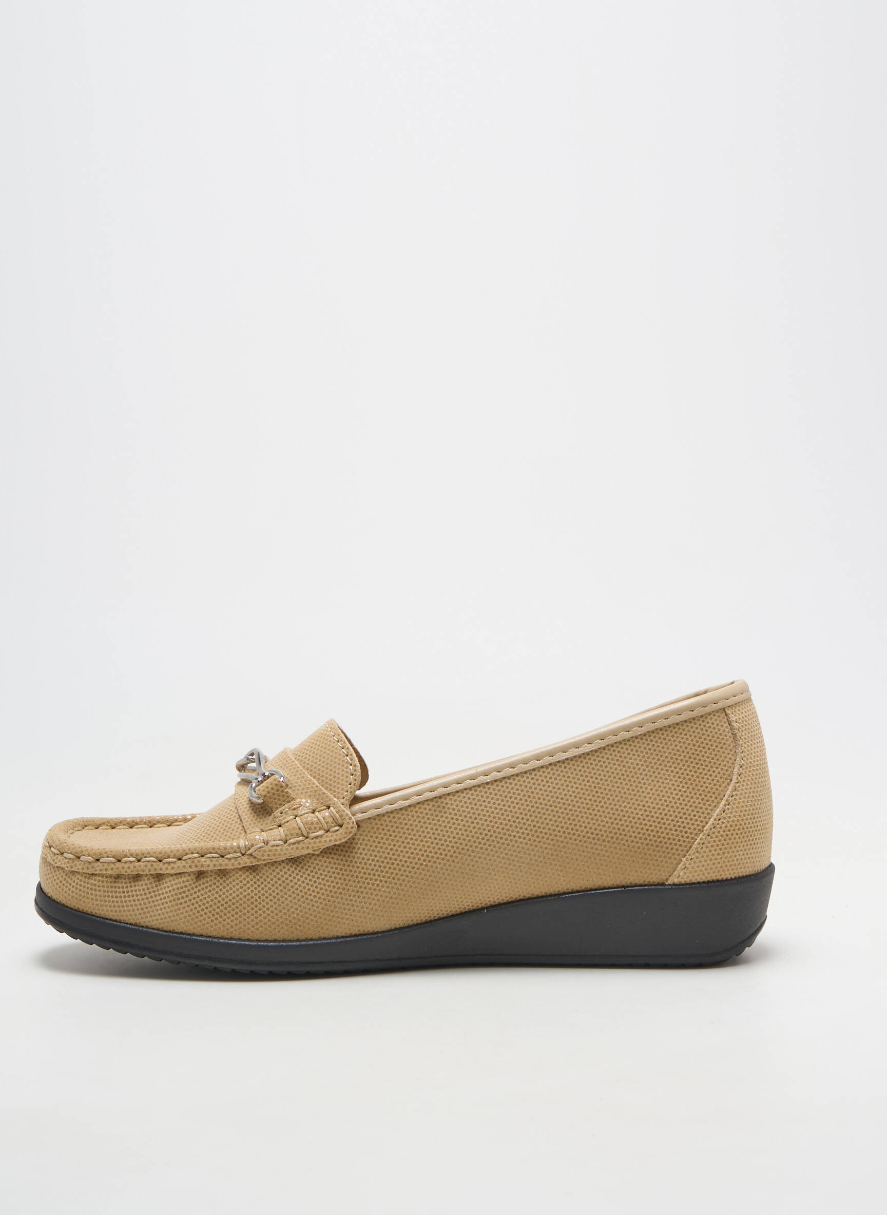 Mocassins matière lisse talon plat jusqu'à 3cm beige SEMELFLEX femme