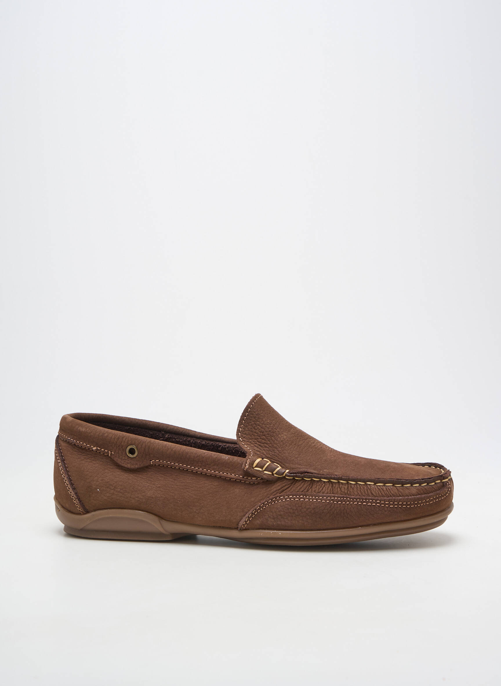Chaussures bâteau matière lisse bout rond marron ARIMA homme