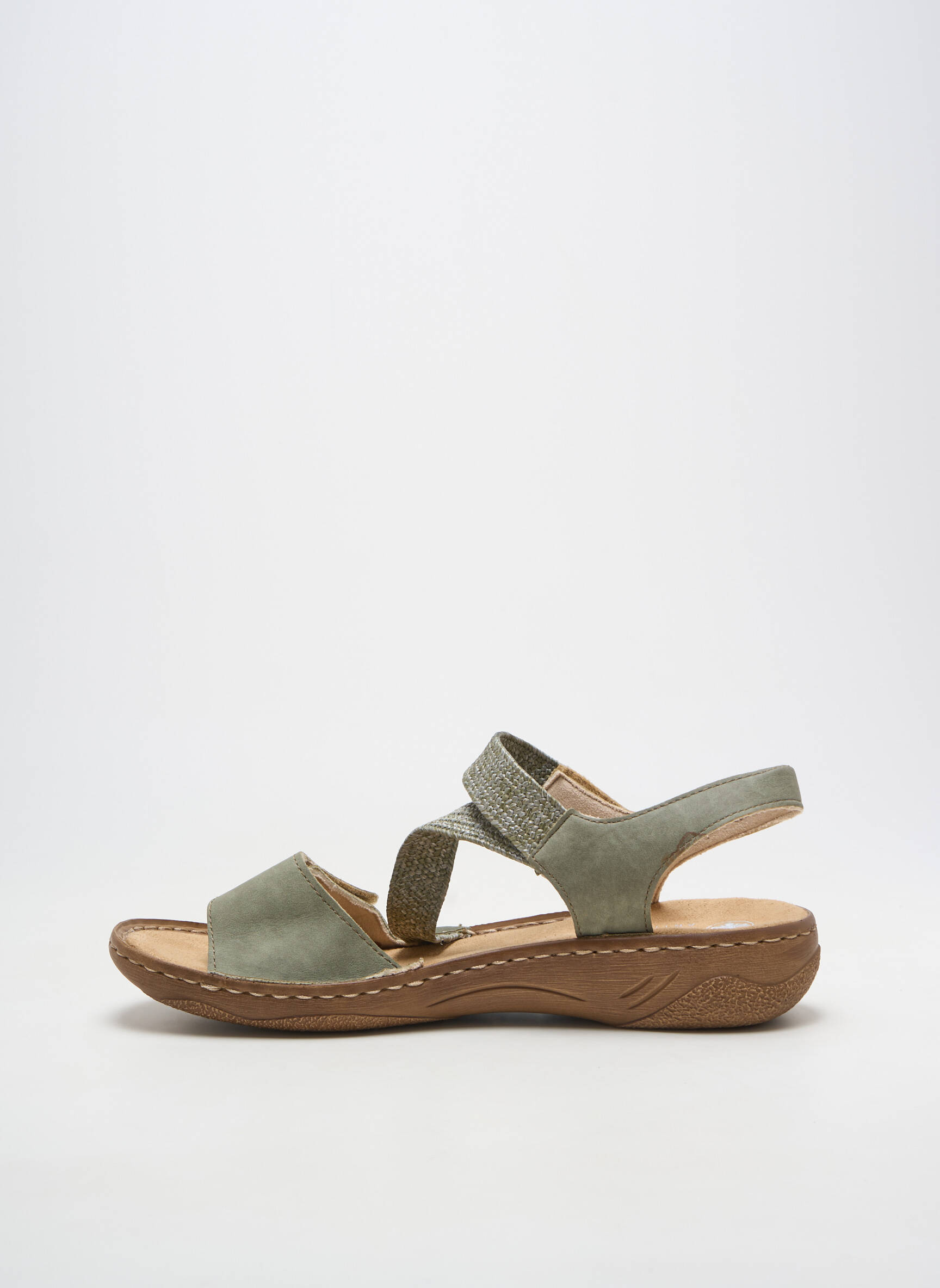 Sandales/nu pieds matière lisse talon plat jusqu'à 3cm vert RIEKER femme