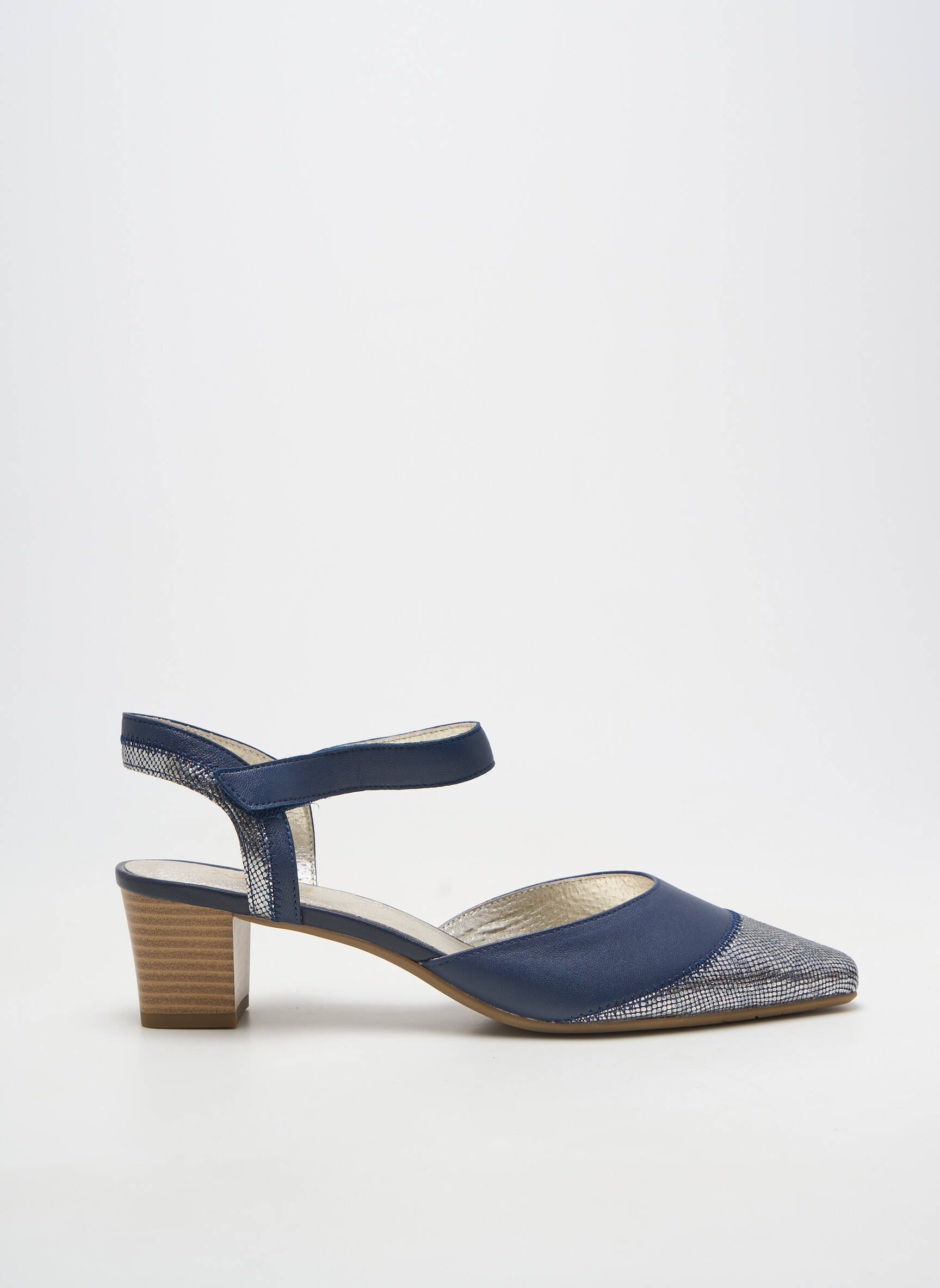 Escarpins matière lisse talon de 4 à 6cm bleu SWEET femme