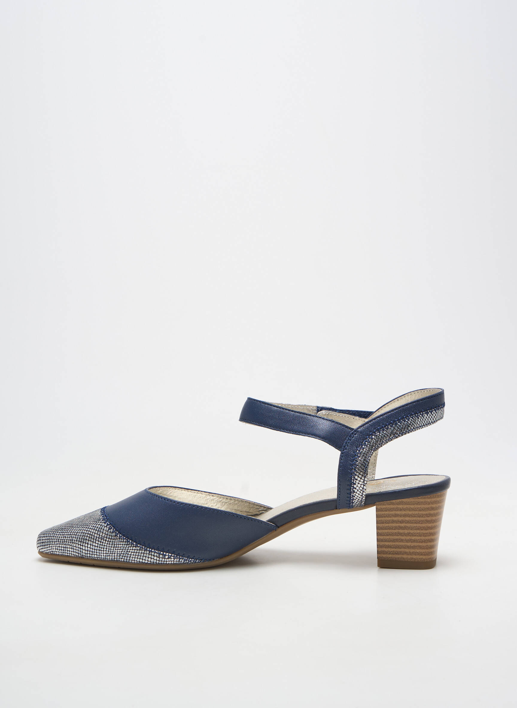Escarpins matière lisse talon de 4 à 6cm bleu SWEET femme
