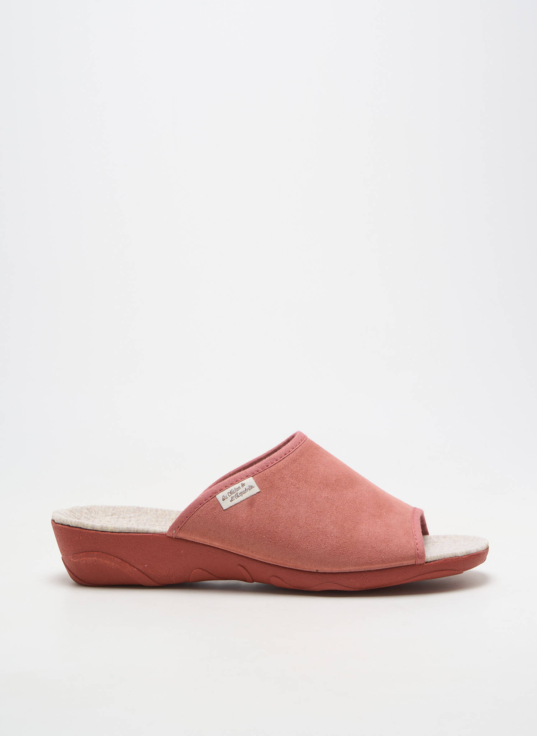 Chaussons/pantoufles semi compensé talon de 4 à 6cm orange LA MAISON DE L'ESPADRILLE femme