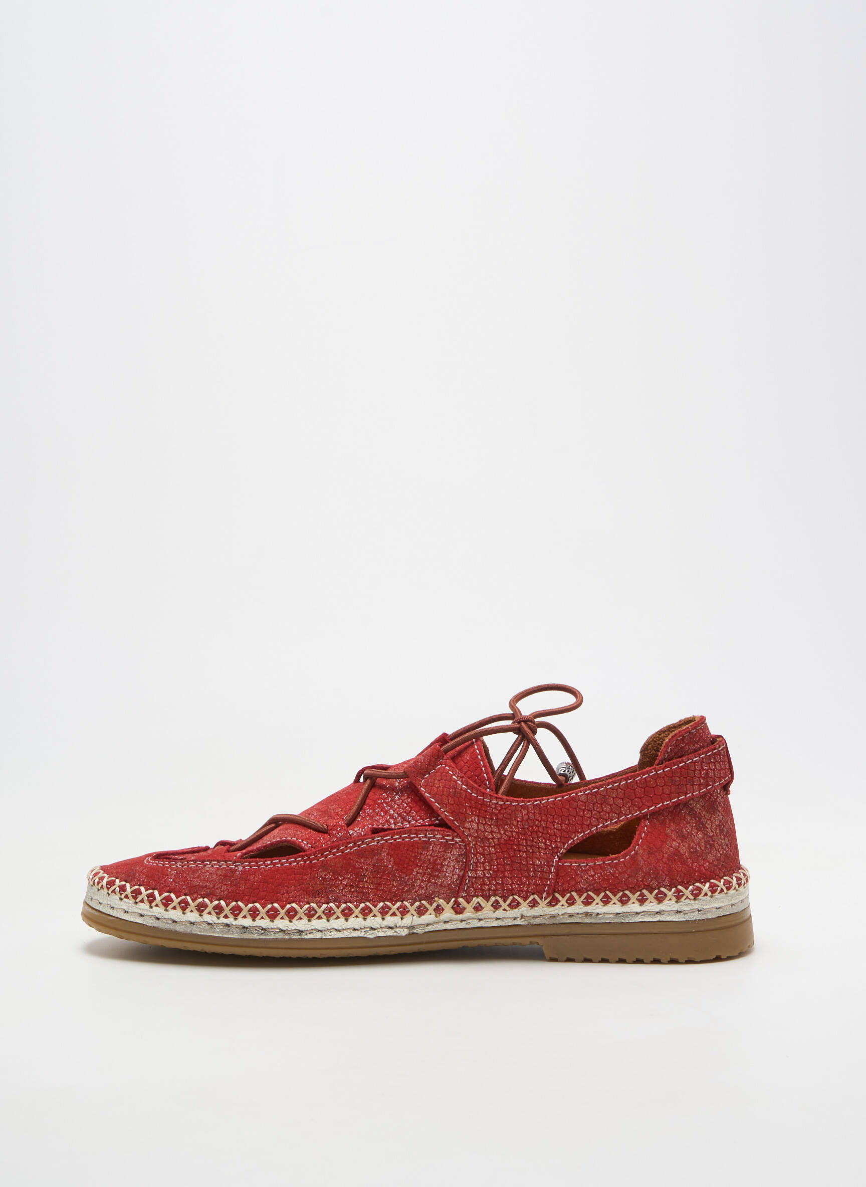 Baskets tissage tissage pailleté talon plat jusqu'à 3cm rouge MADORY femme
