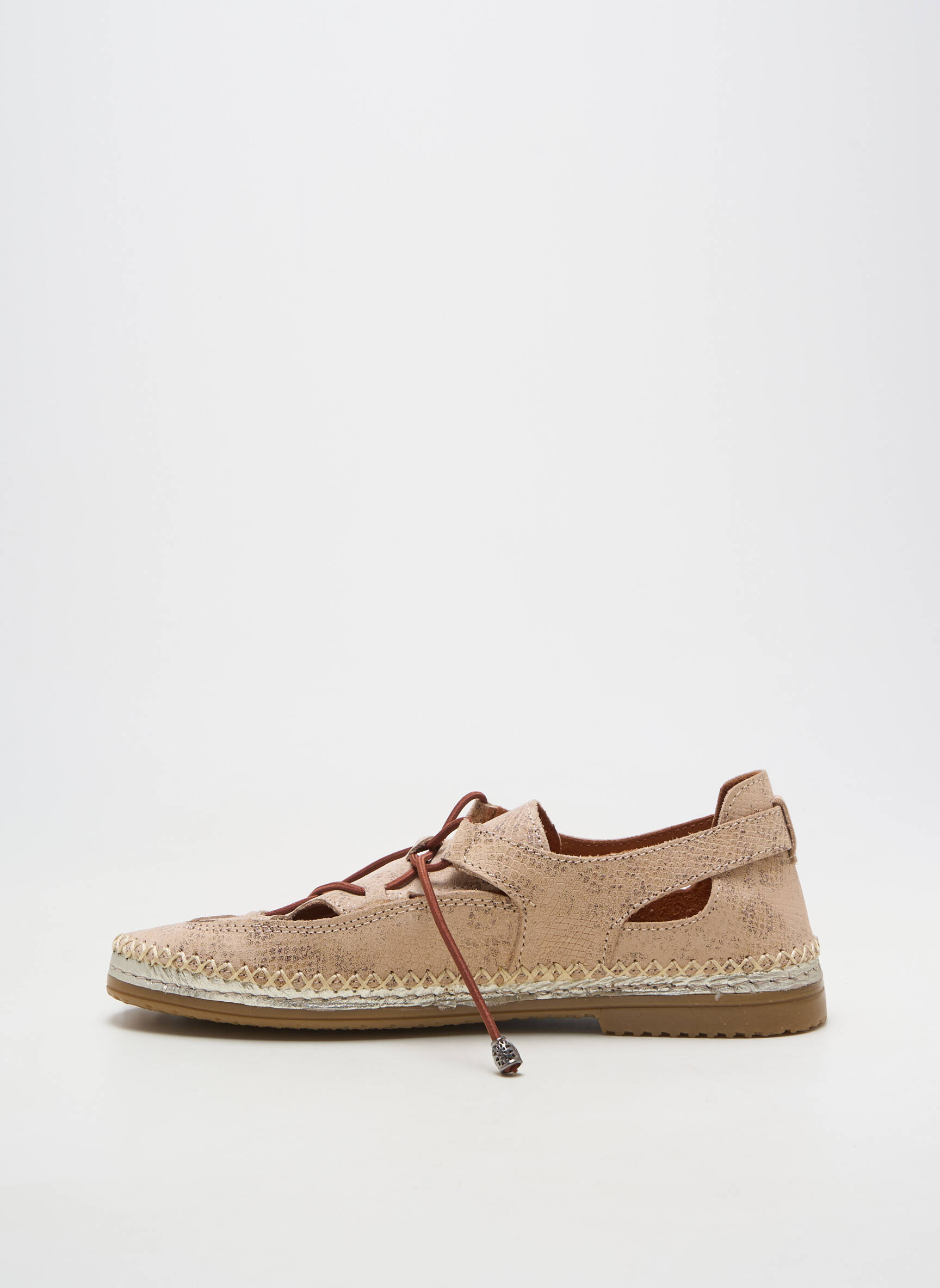 Baskets tissage tissage pailleté talon plat jusqu'à 3cm beige MADORY femme