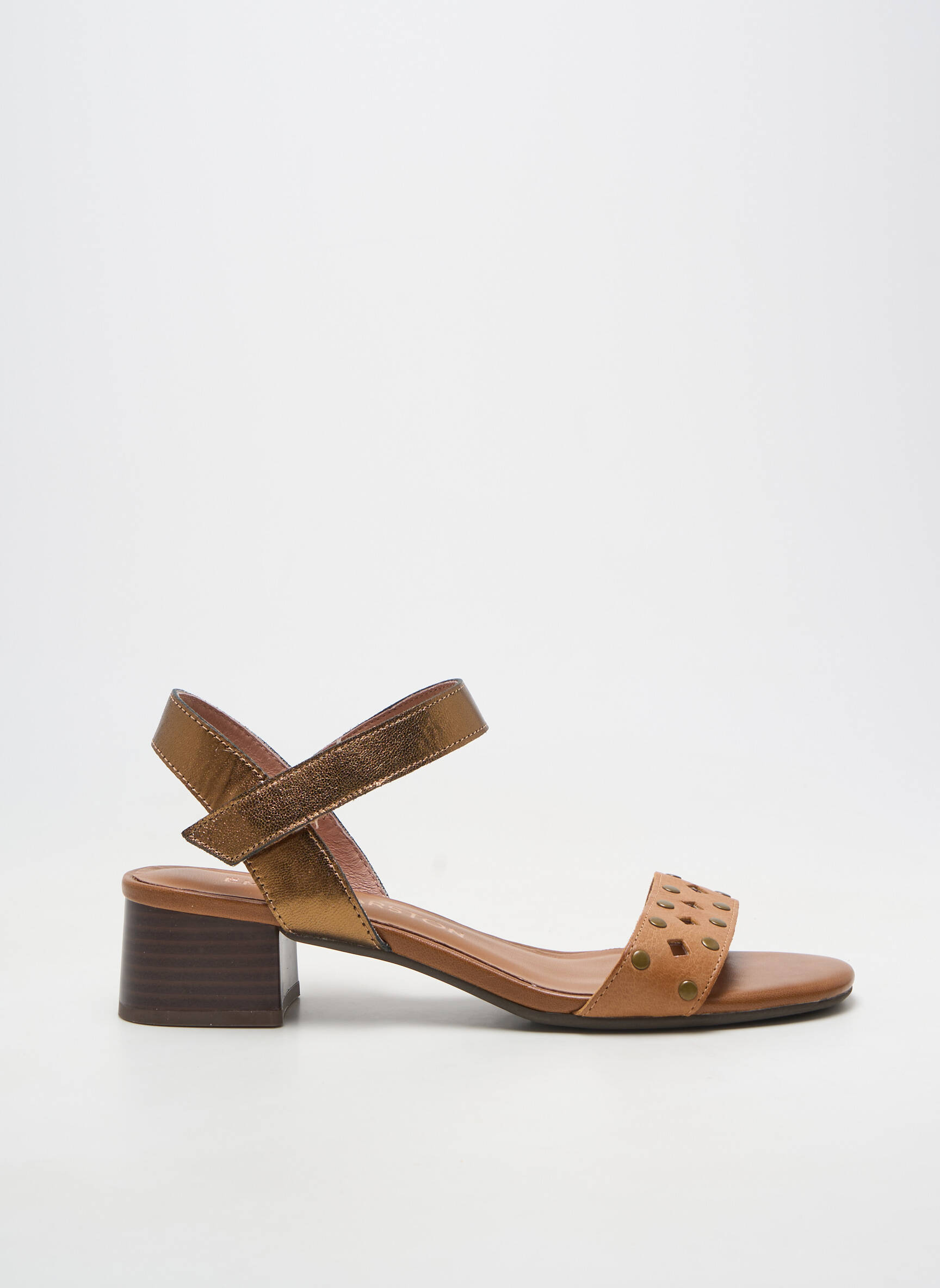 Sandales/nu pieds matière lisse talon de 4 à 6cm marron EMILIE KARSTON femme