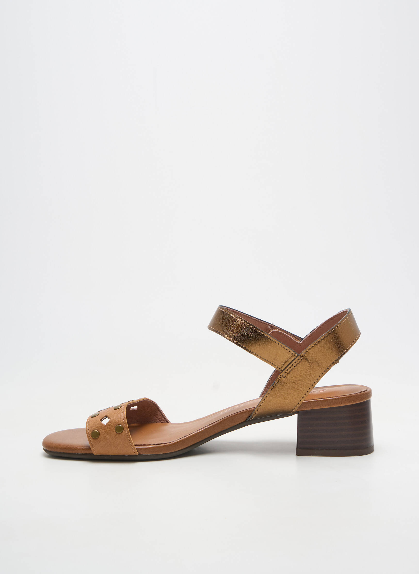 Sandales/nu pieds matière lisse talon de 4 à 6cm marron EMILIE KARSTON femme