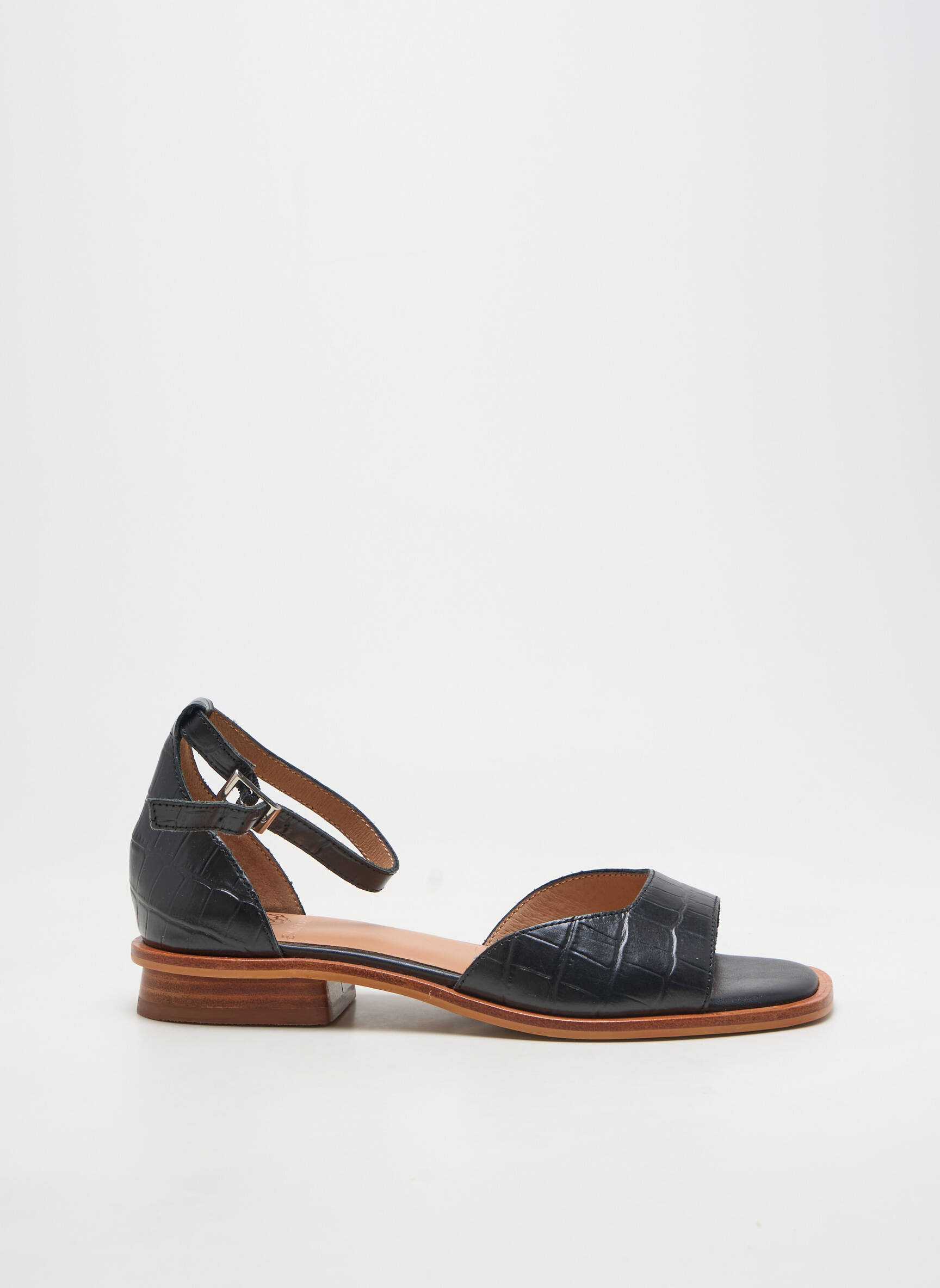 Sandales/nu pieds matière lisse talon plat jusqu'à 3cm noir EMILIE KARSTON femme