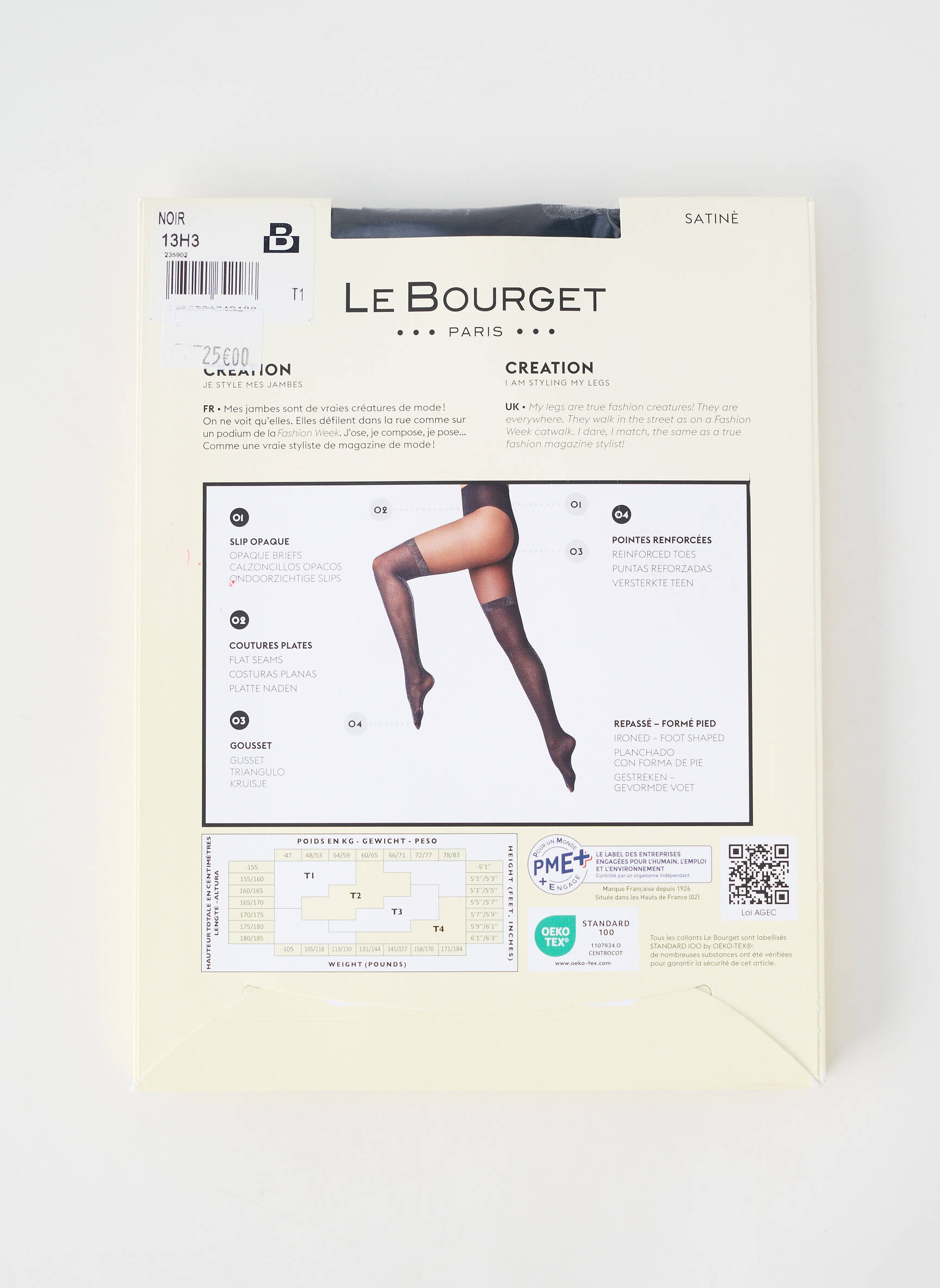 Collants stretch noir LE BOURGET femme