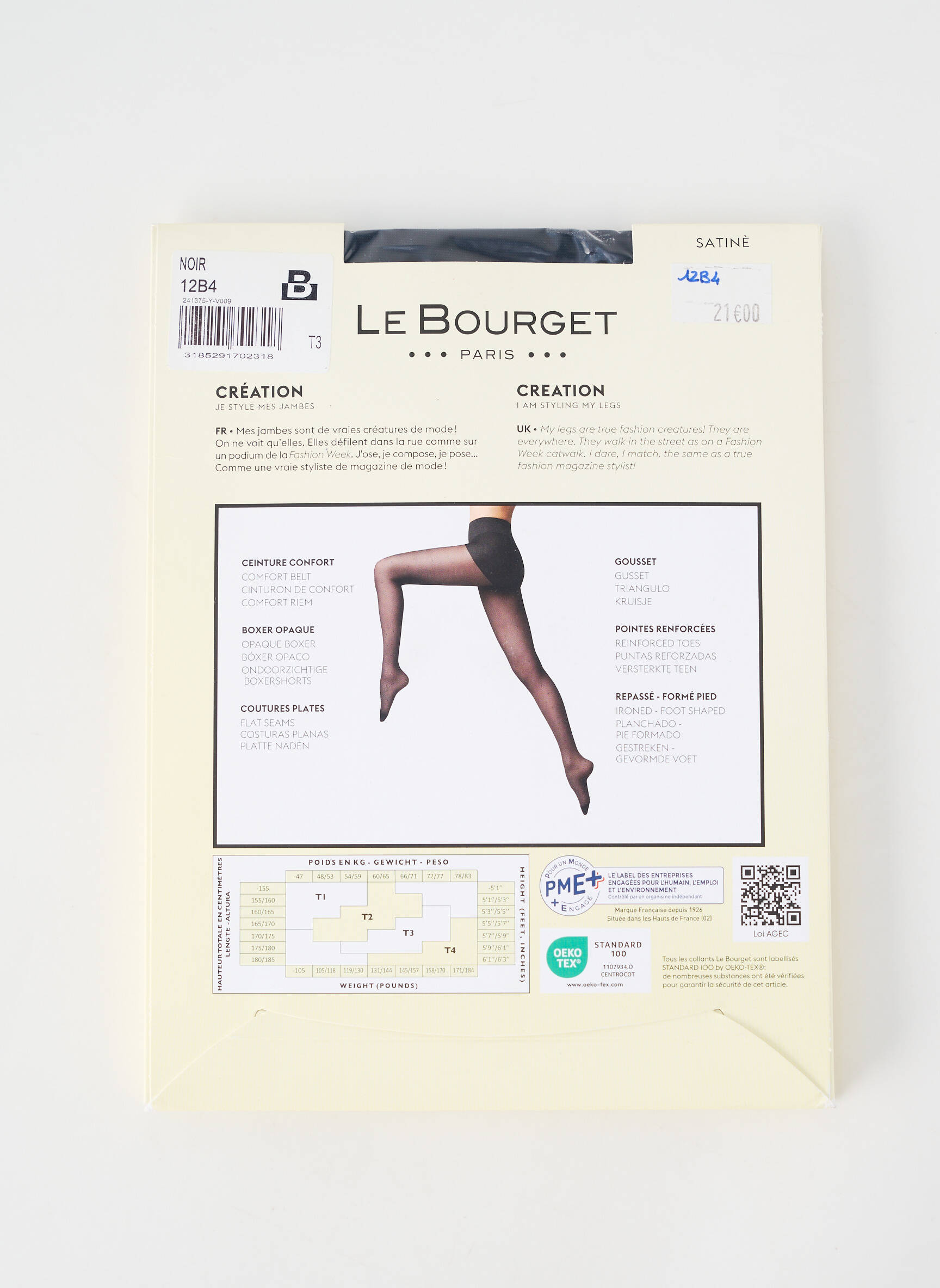 Collants stretch noir LE BOURGET femme