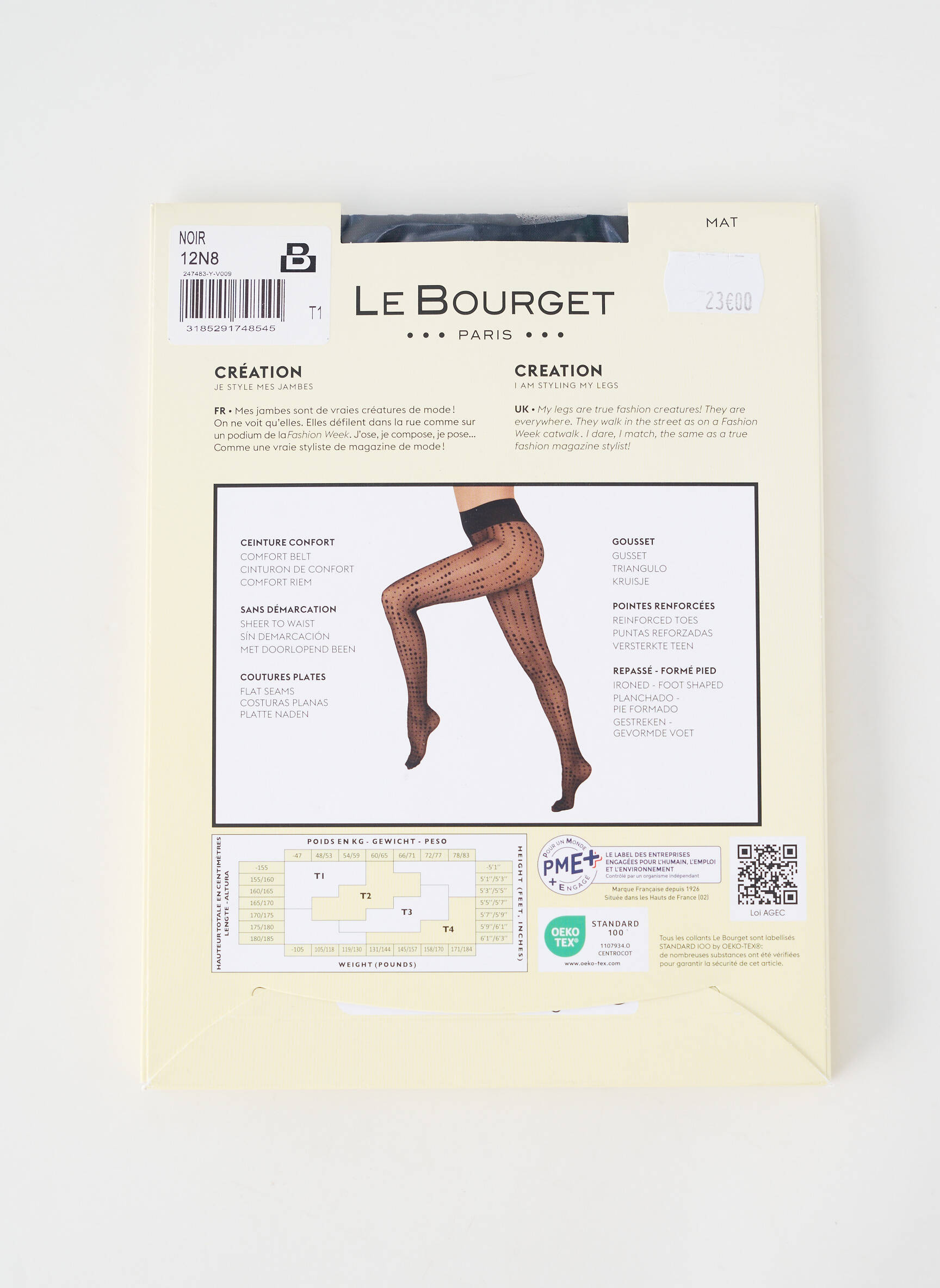 Collants imprimé pois noir LE BOURGET femme