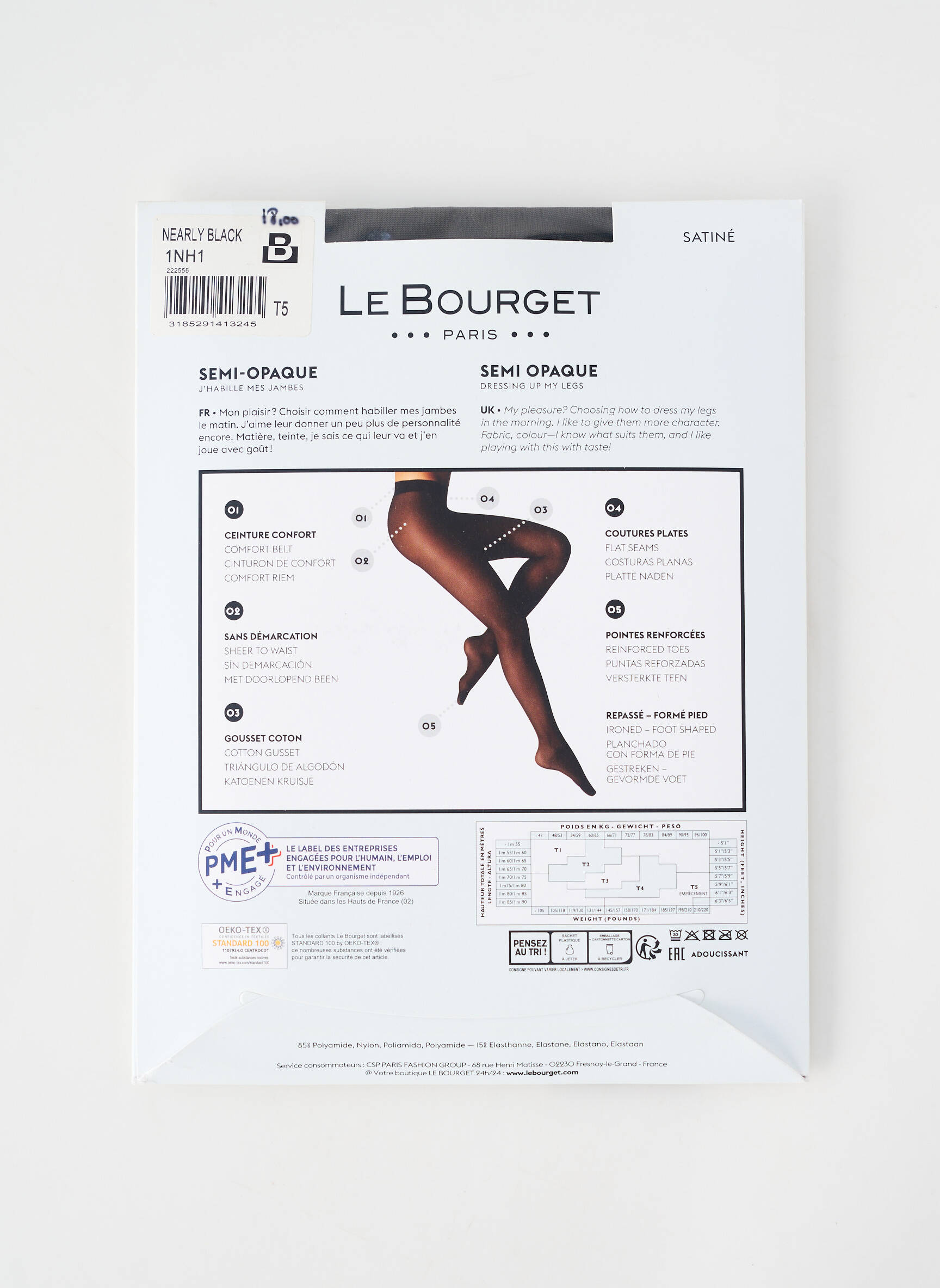 Collants stretch noir LE BOURGET femme