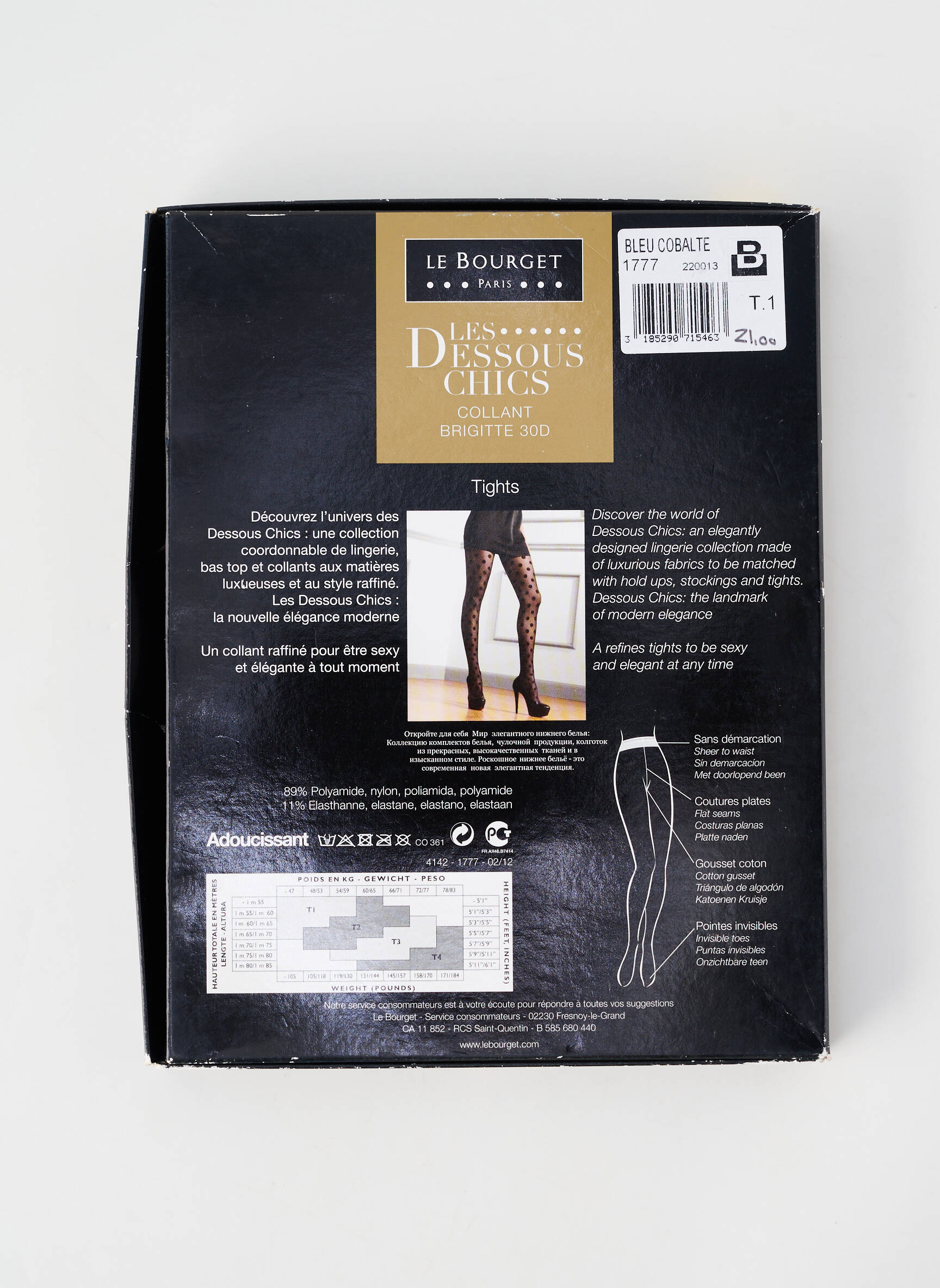 Collants imprimé pois bleu LE BOURGET femme
