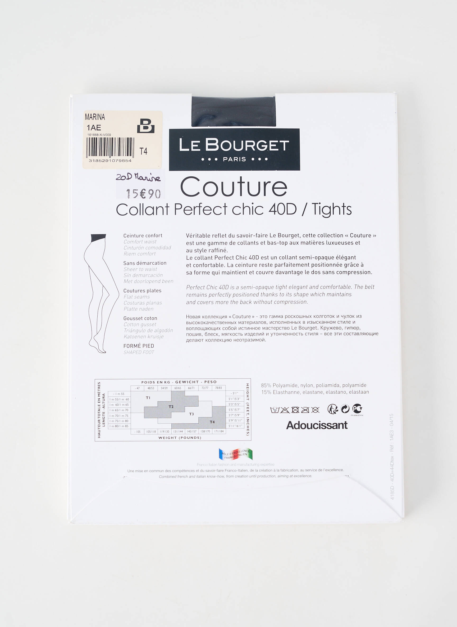 Collants stretch bleu LE BOURGET femme