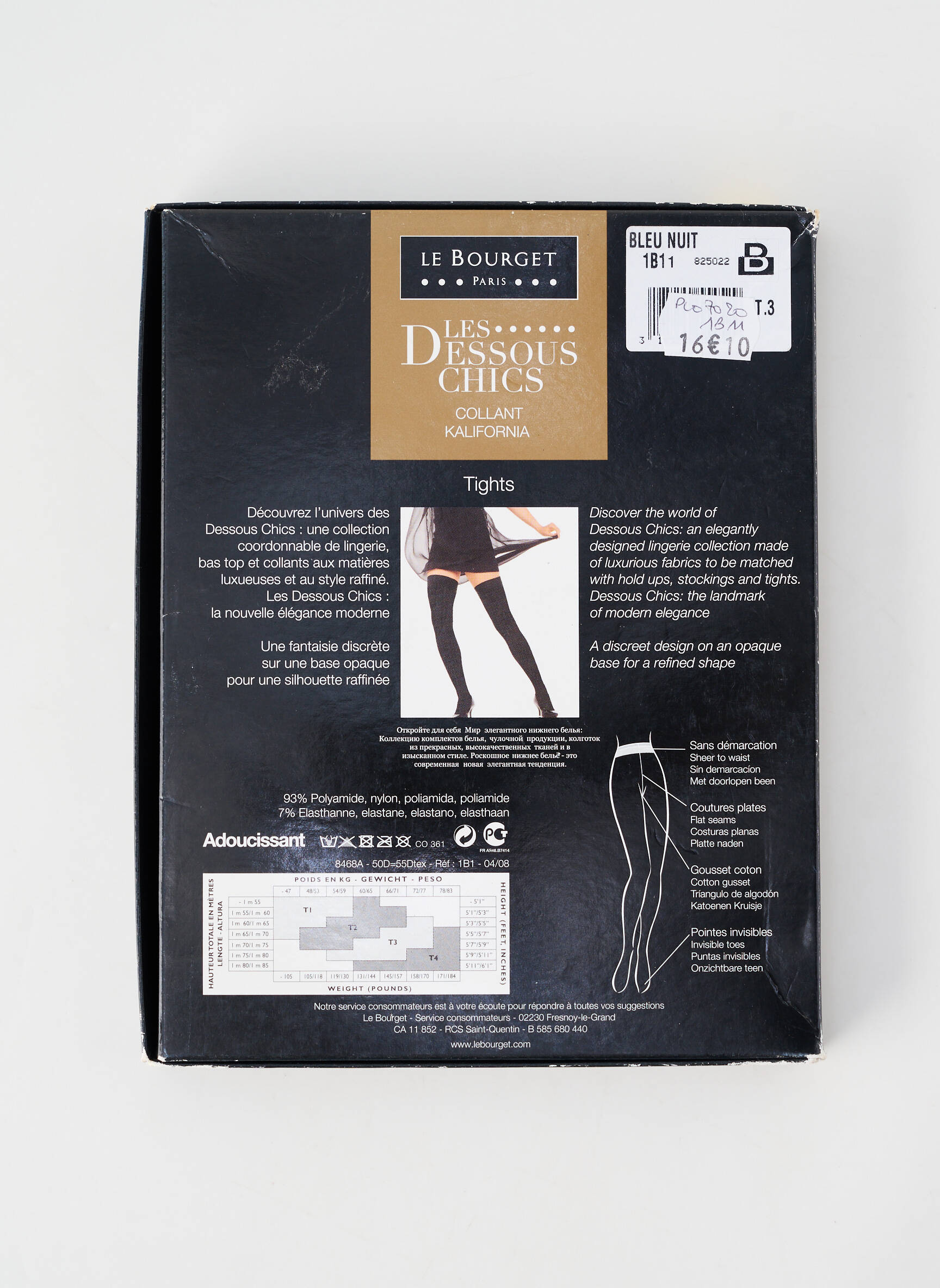 Collants stretch bleu LE BOURGET femme
