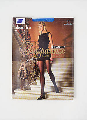 Collants stretch bleu TRASPARENZE femme
