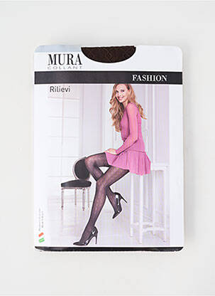 Collants imprimé fantaisie marron MURA femme