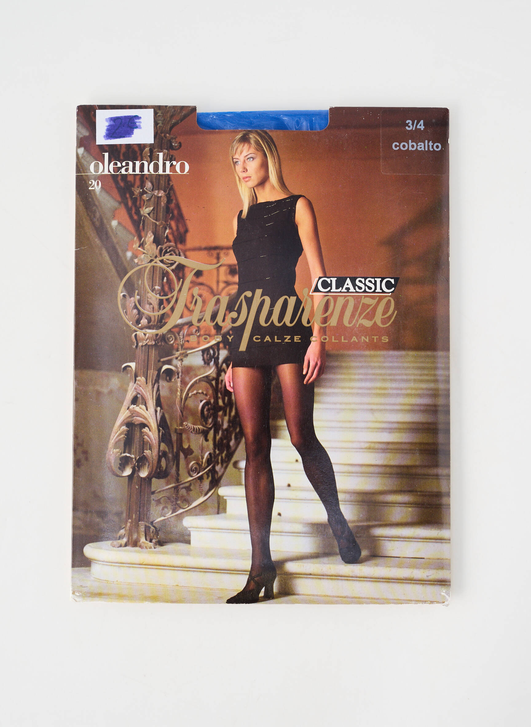 Collants stretch bleu TRASPARENZE femme