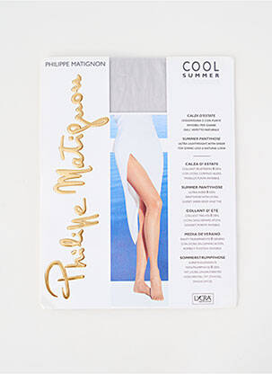 Collants stretch gris PHILIPPE MATIGNON femme
