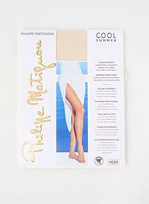 Collants stretch beige PHILIPPE MATIGNON femme