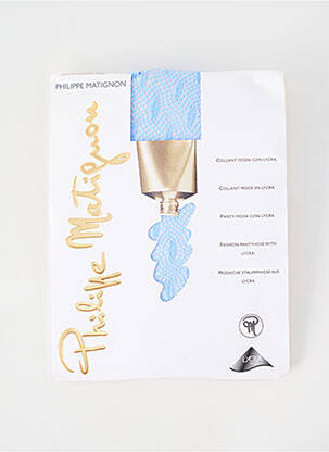 Collants stretch bleu PHILIPPE MATIGNON femme